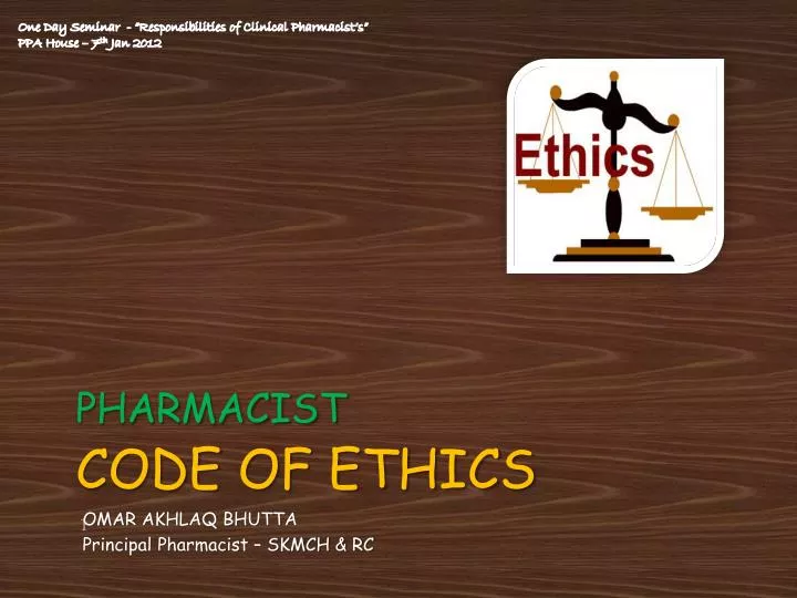 pharmacist code of ethics