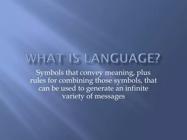 what is language