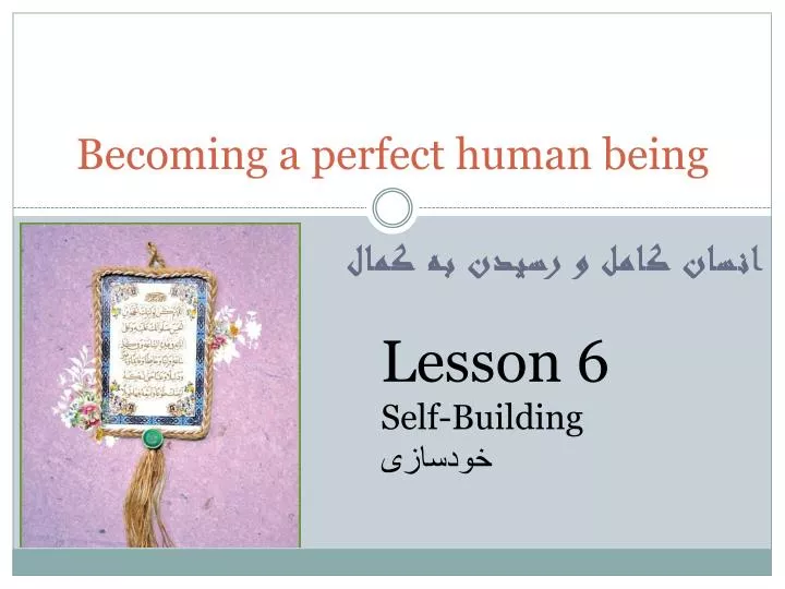 becoming a perfect human being