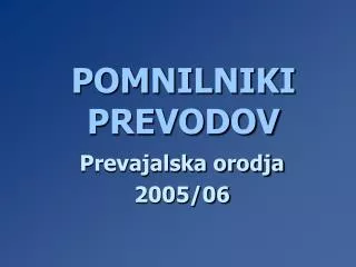 pomnilniki prevodov