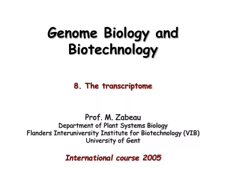 genome biology and biotechnology