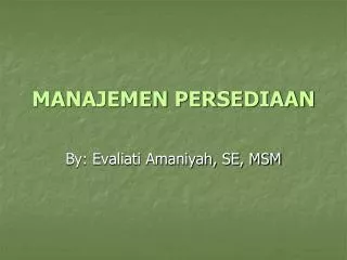 manajemen persediaan
