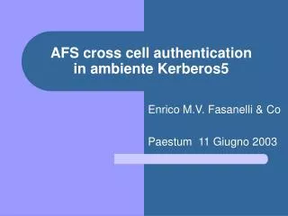 afs cross cell authentication in ambiente kerberos5