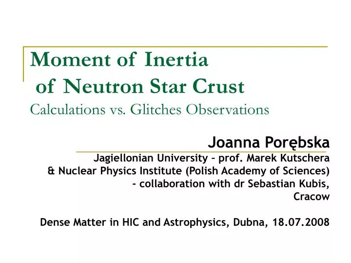 moment of inertia of neutron star crust calculations vs glitches observations