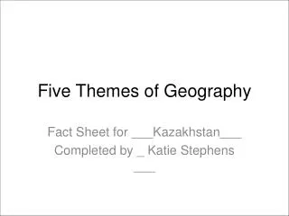 Five Themes of Geography