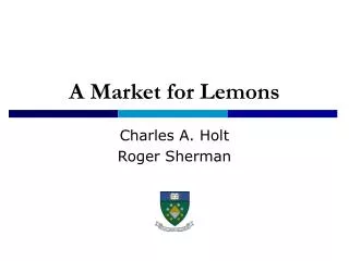 A Market for Lemons