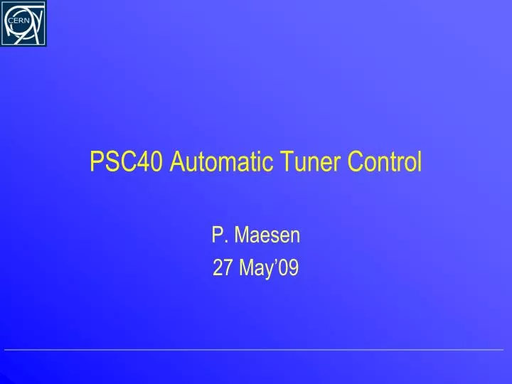 psc40 automatic tuner control