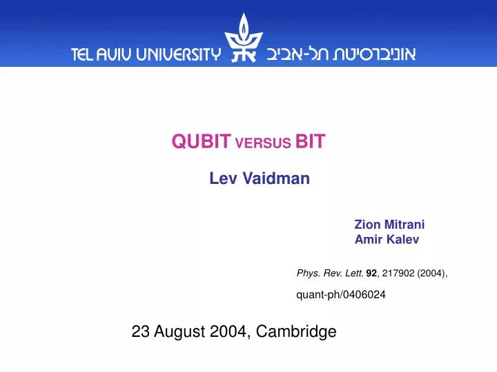 qubit versus bit