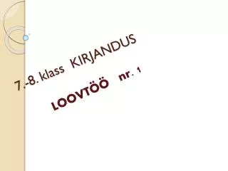 7 8 klass kirjandus