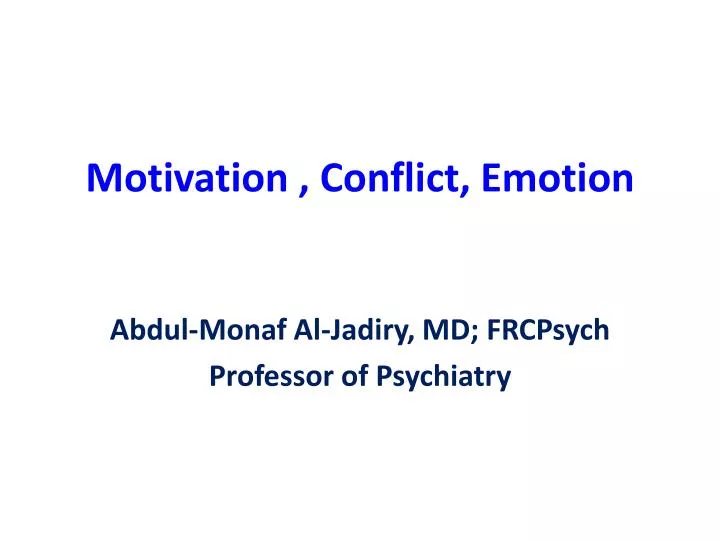 motivation conflict emotion