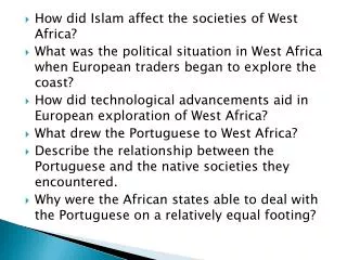 How did Islam affect the societies of West Africa?