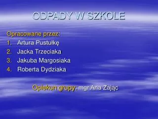 odpady w szkole