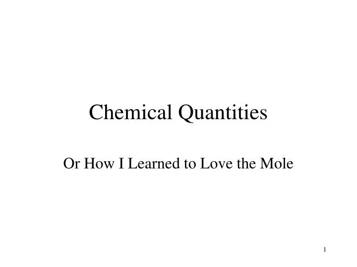 chemical quantities