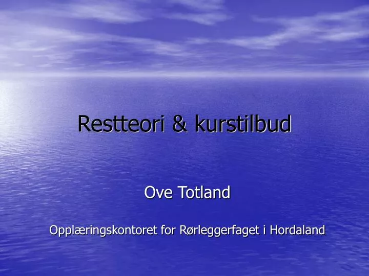 restteori kurstilbud