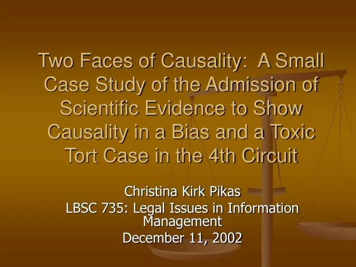 christina kirk pikas lbsc 735 legal issues in information management december 11 2002