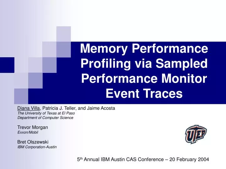 memory performance profiling via sampled performance monitor event traces
