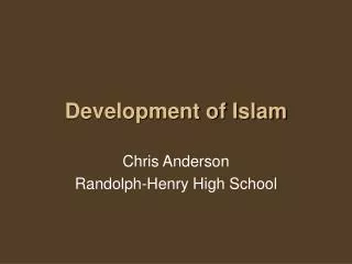 Development of Islam