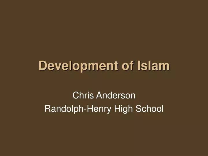 development of islam