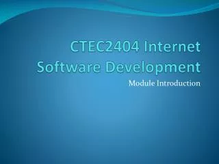 CTEC2404 Internet Software Development