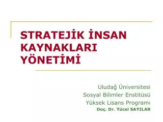 stratej k nsan kaynaklari y net m