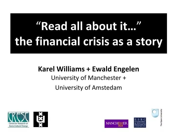 read all about it the financial crisis as a story