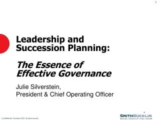 Leadership and Succession Planning: The Essence of Effective Governance