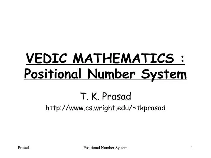vedic mathematics positional number system