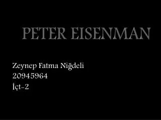 peter e isenman