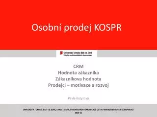 osobn prodej kospr