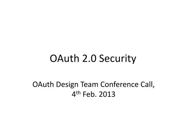 oauth 2 0 security