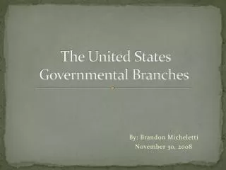 The United States Governmental Branches