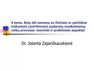 dr jolanta zajan kauskien