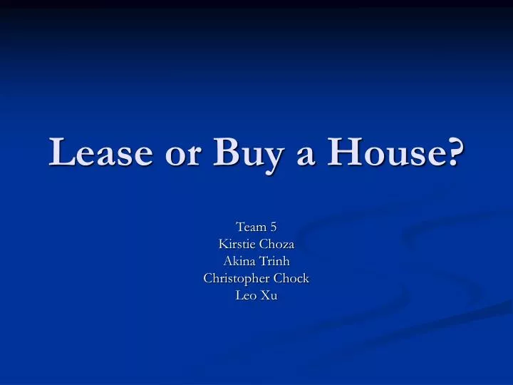 lease or buy a house