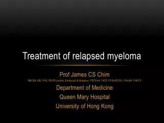 Treatment of relapsed myeloma