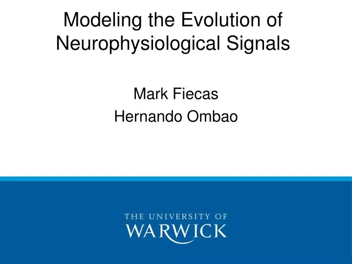 modeling the evolution of neurophysiological signals