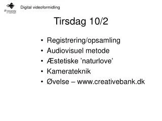 tirsdag 10 2