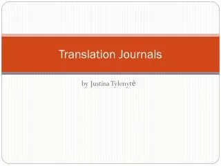 Translation Journals