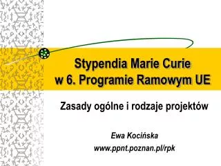 stypendia marie curie w 6 programie ramowym ue