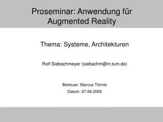 proseminar anwendung f r augmented reality
