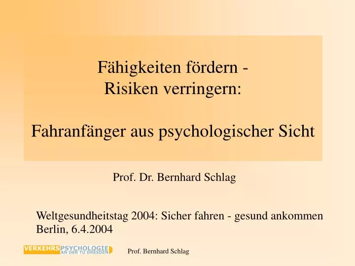 prof dr bernhard schlag