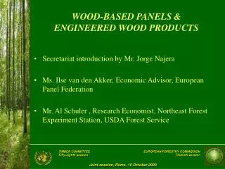 WOOD-BASED PANELS &amp; ENGINEERED WOOD PRODUCTS