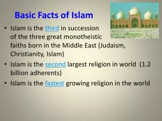 Basic Facts of Islam