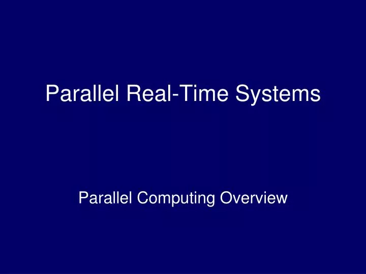 parallel real time systems