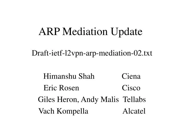 arp mediation update