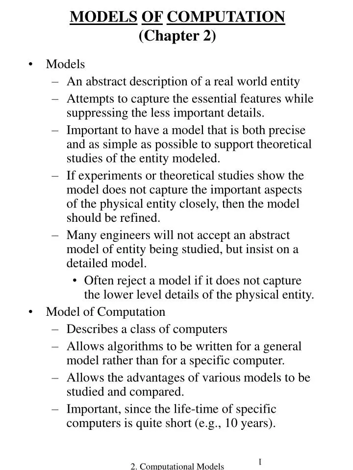 models of computation chapter 2