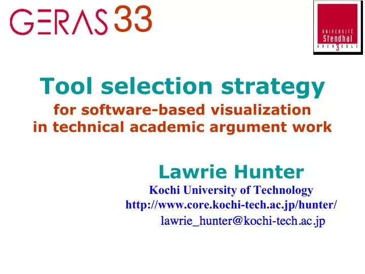 tool selection strategy for software based visualization in technical academic argument work
