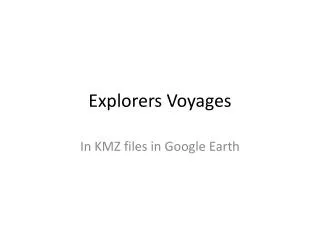 Explorers Voyages