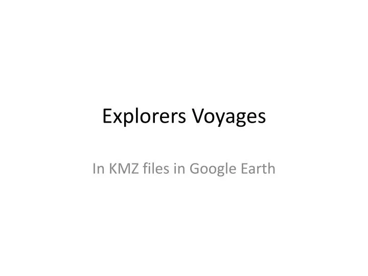explorers voyages
