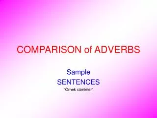 COMPARISON of ADVERBS