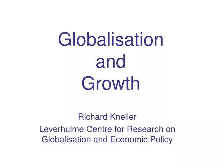 globalisation and growth
